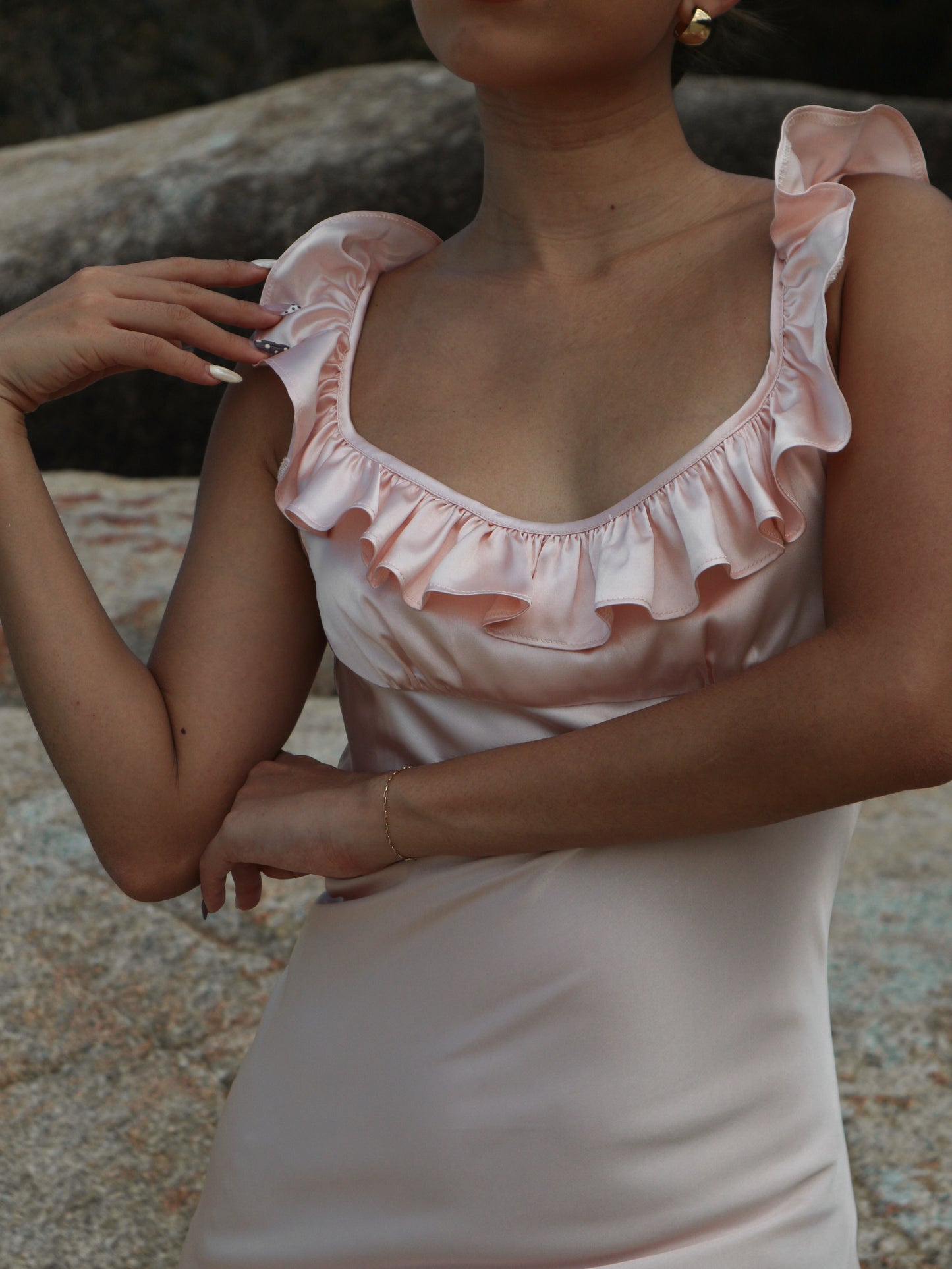 Syrena Maxi Dress in Blush Pink