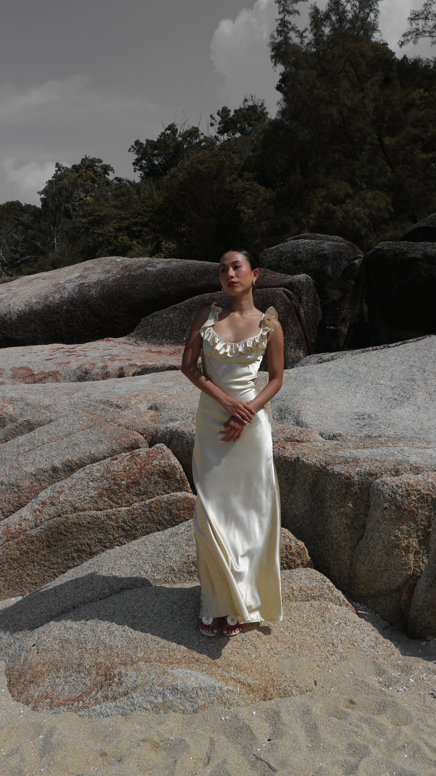 Syrena Maxi Dress in Champagne