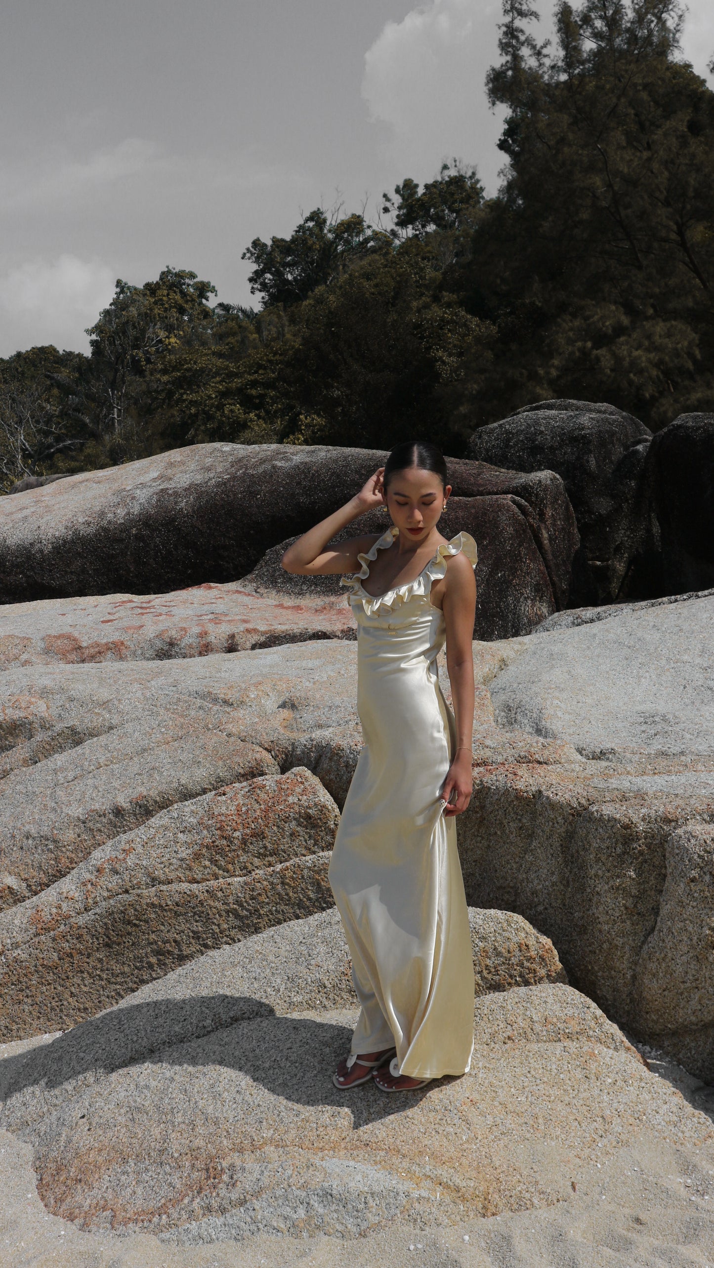 Syrena Maxi Dress in Champagne