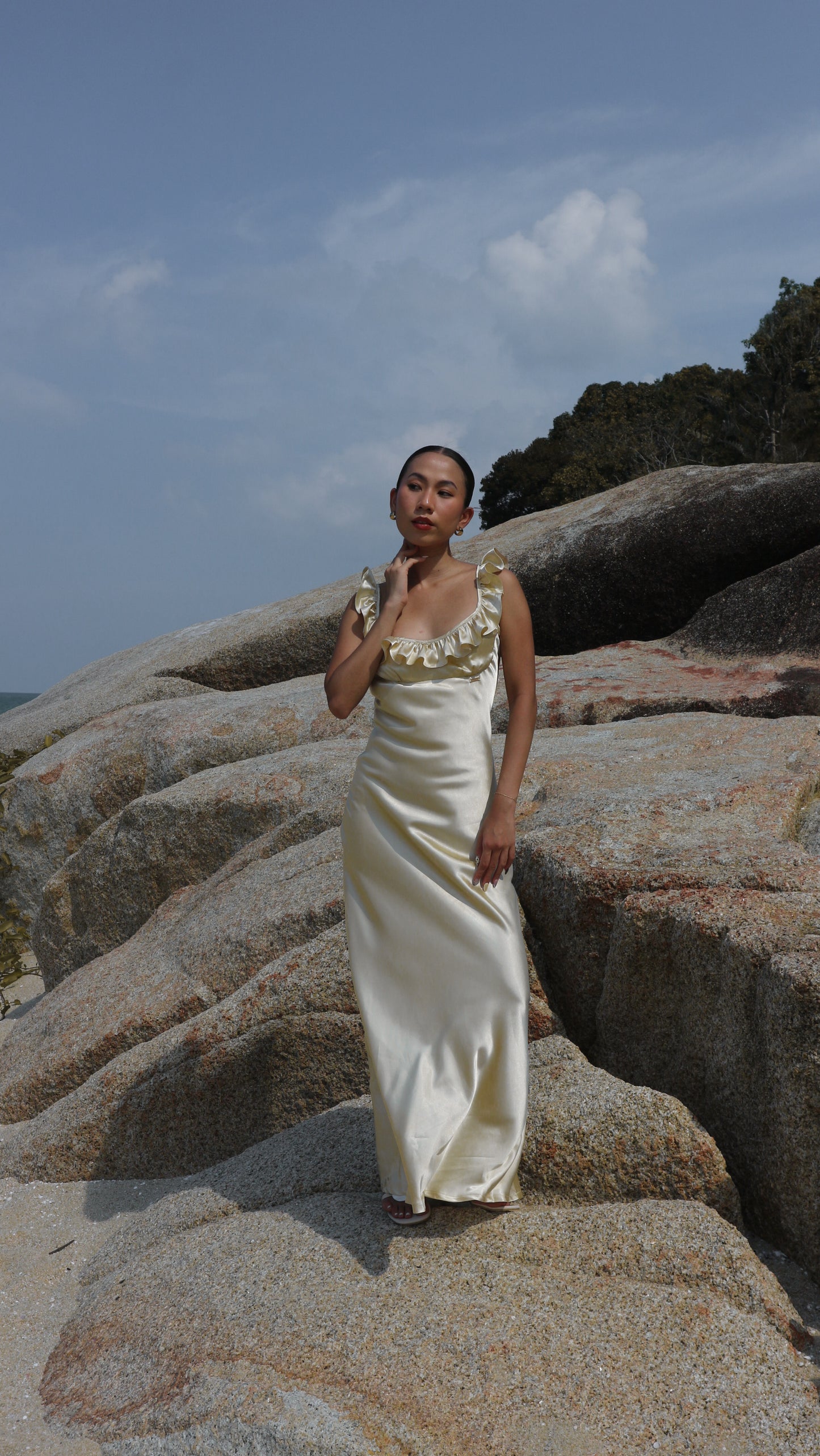 Syrena Maxi Dress in Champagne