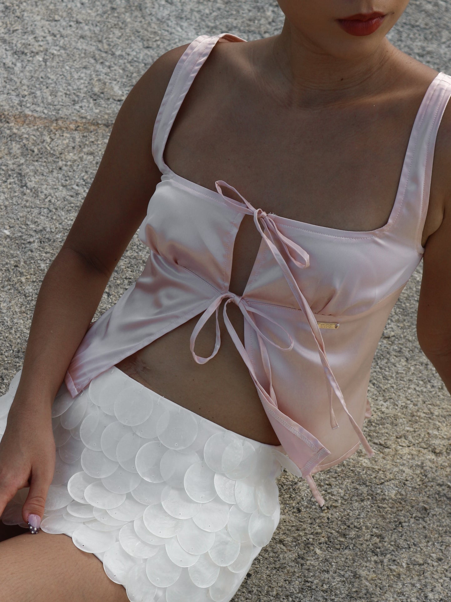 Delphine Top in Blush Pink