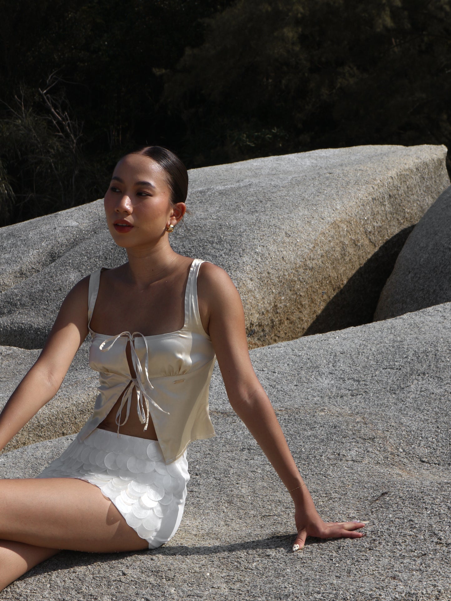 Delphine Top in Champagne
