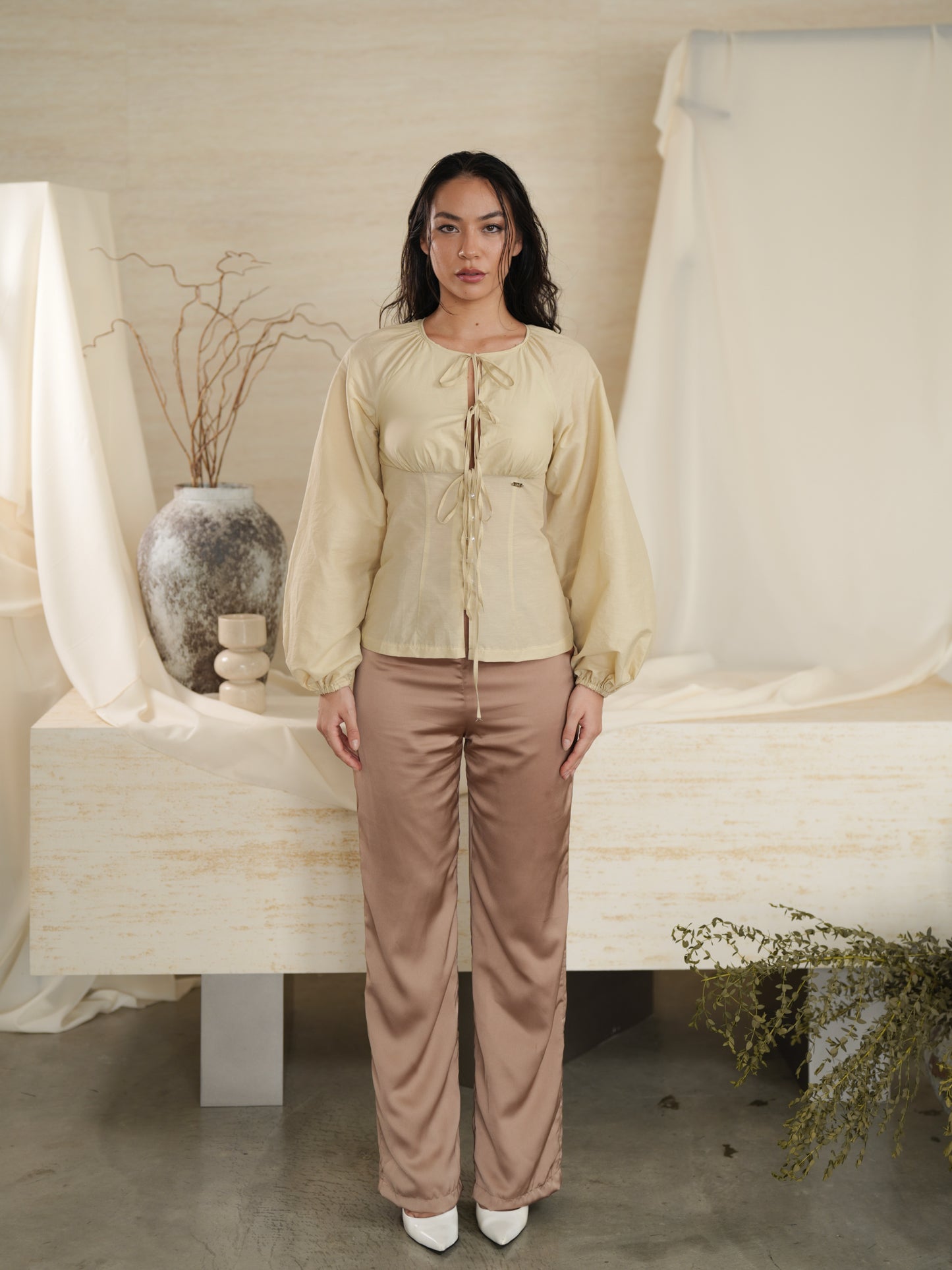 Zora Top in Cream Lily