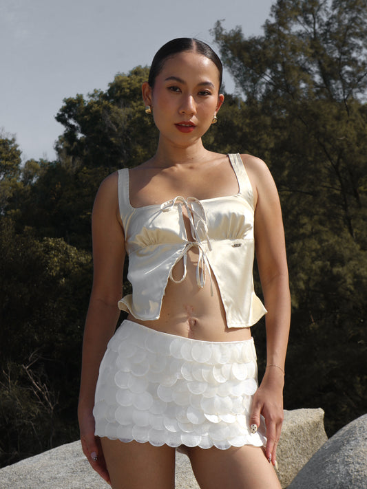 Delphine Top in Champagne