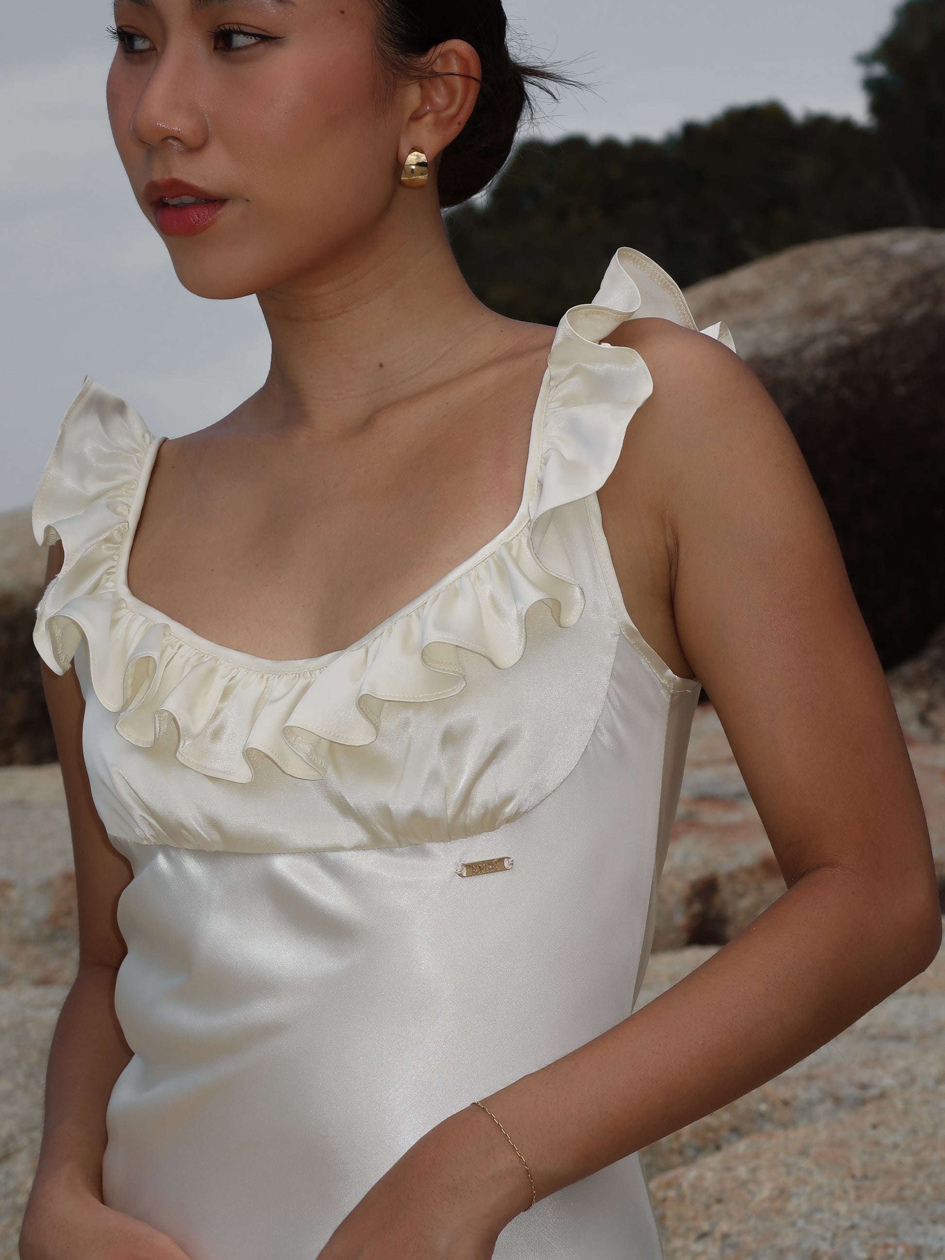 Syrena Maxi Dress in Ivory Evr Studio.co Syrena Maxi Dress in Ivory Evr Studio.co