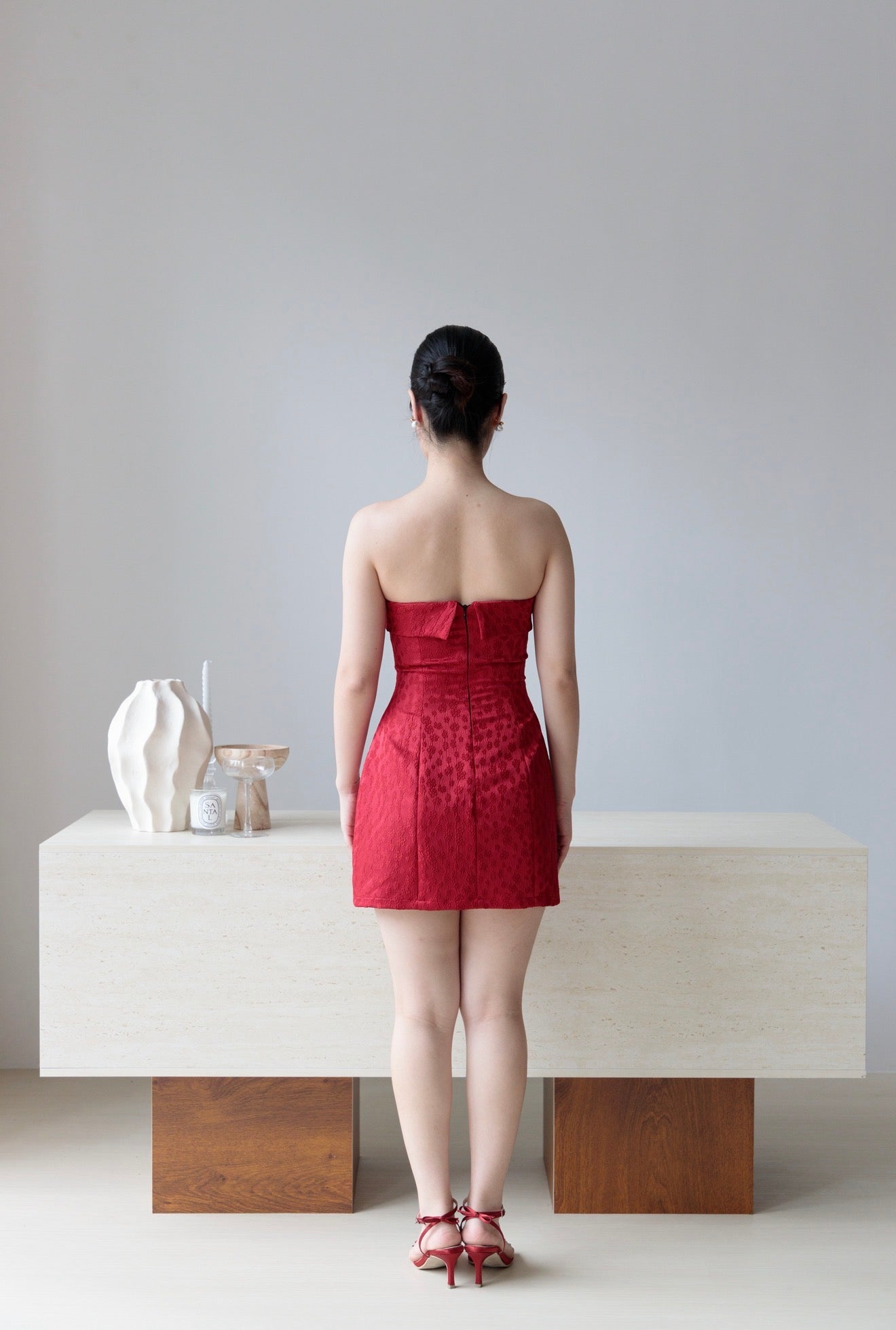 Freesia Hourglass Dress | Crimson