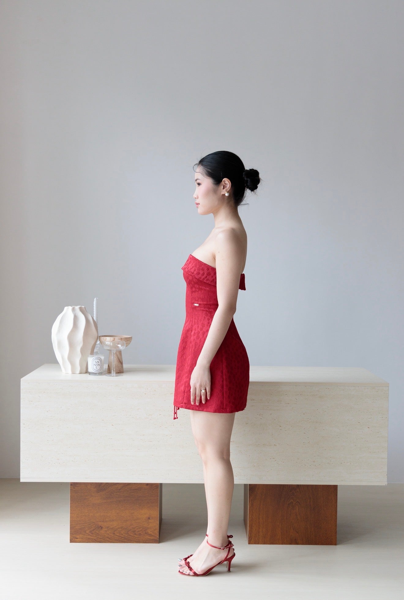 Freesia Hourglass Dress | Crimson
