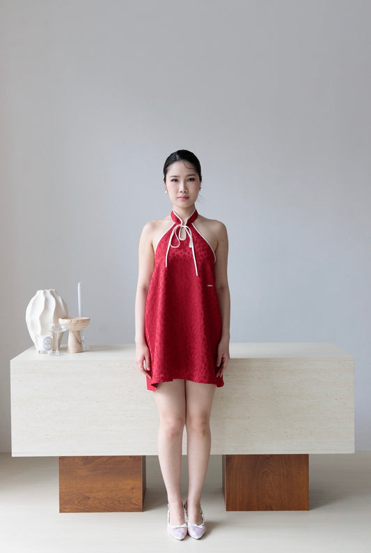 Dahlia Flowy Dress | Crimson