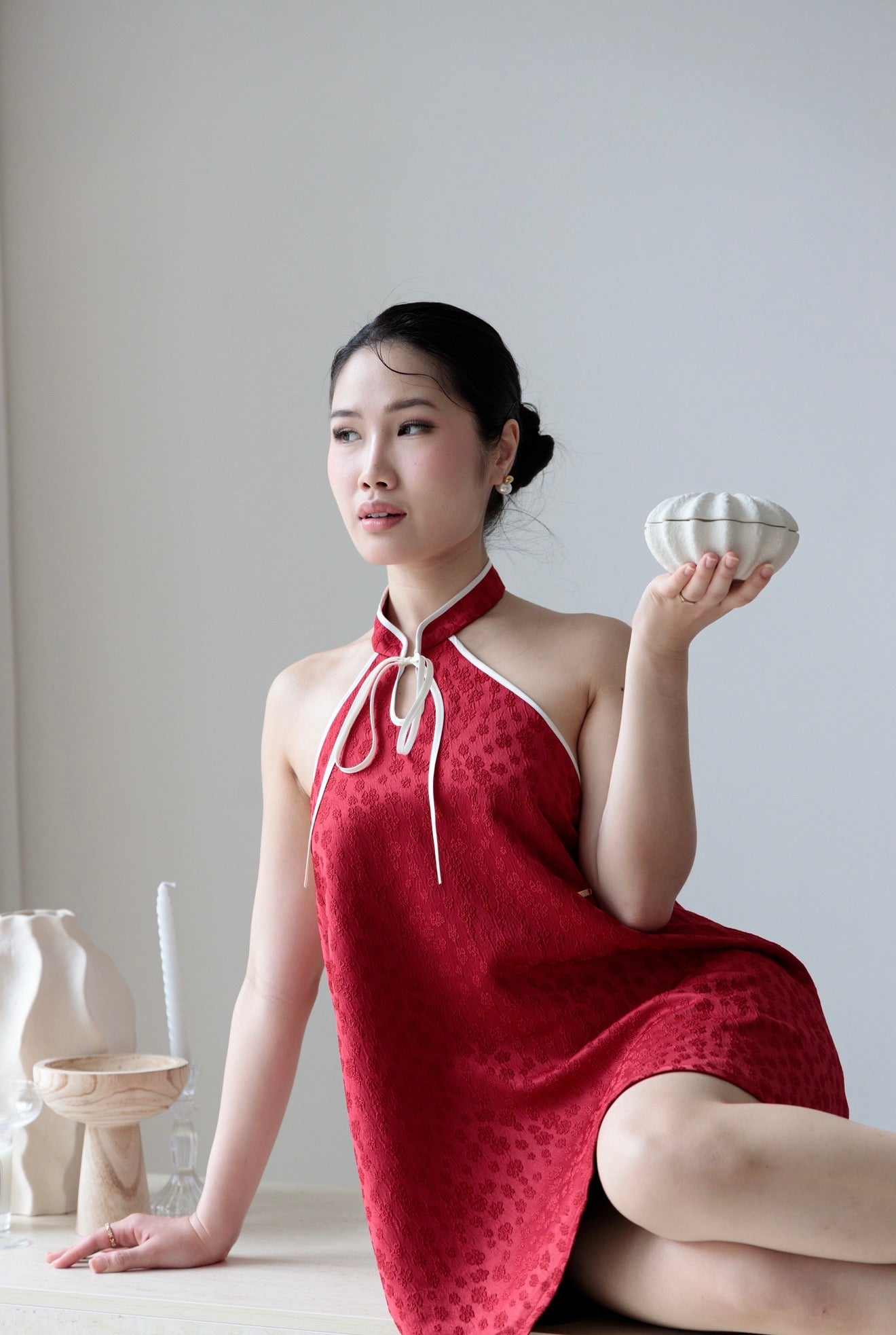 Dahlia Flowy Dress | Crimson