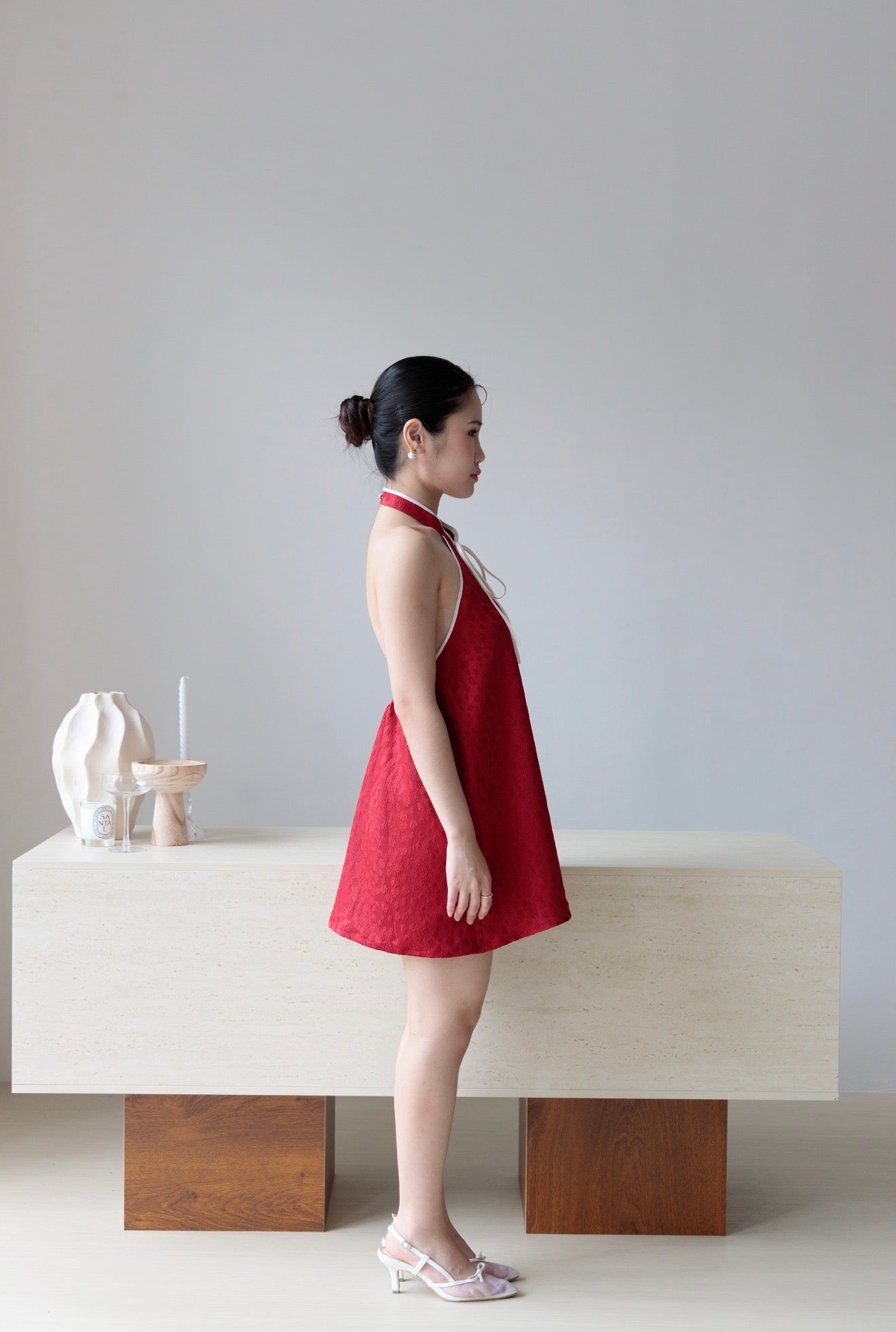 Dahlia Flowy Dress | Crimson