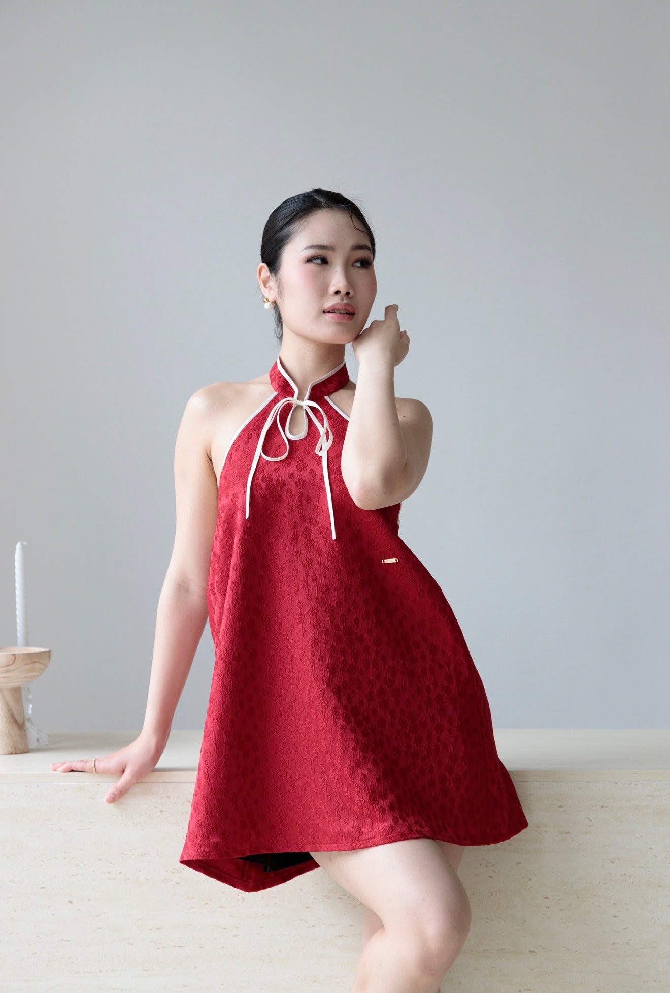 Dahlia Flowy Dress | Crimson
