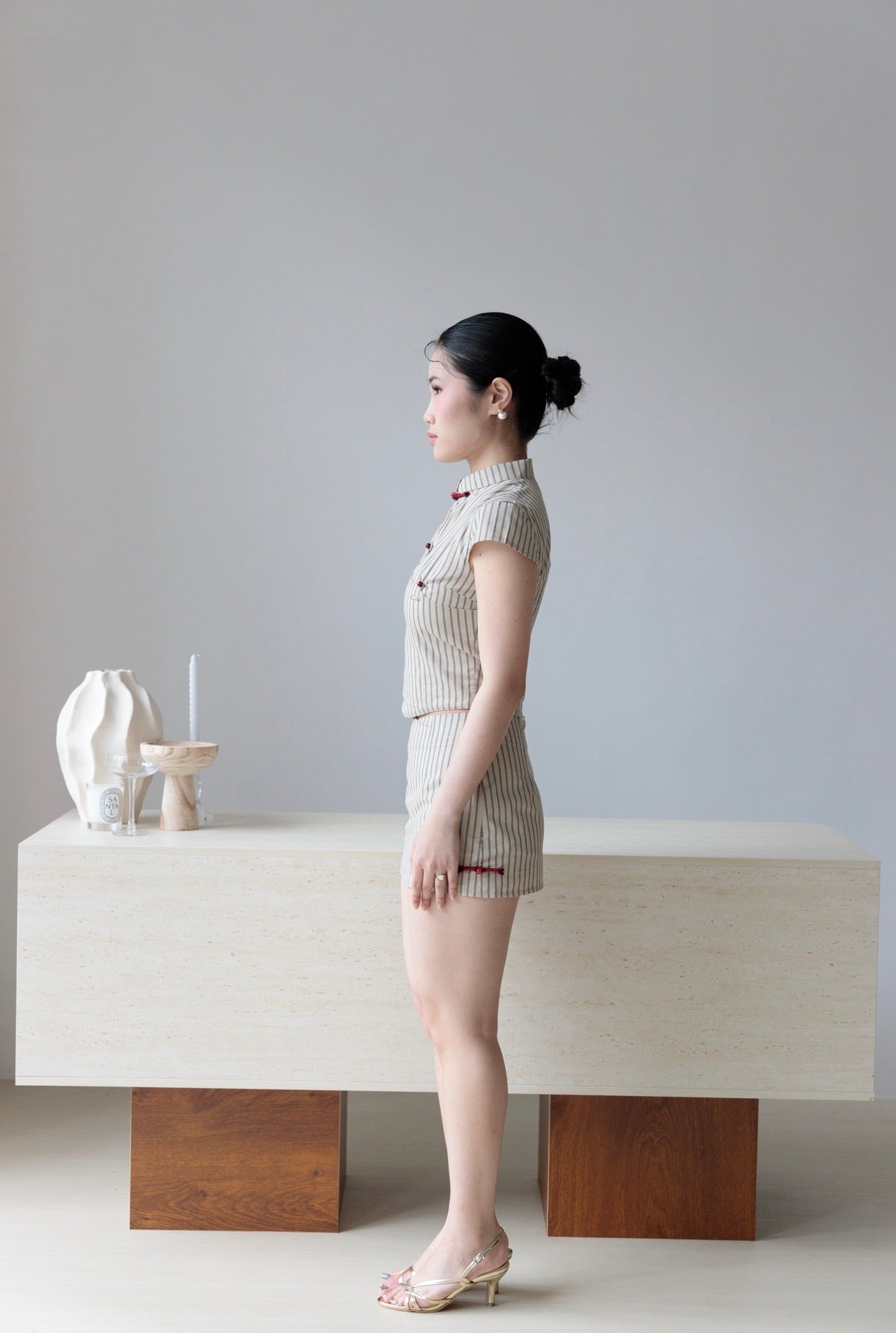 Poppy Striped Two-piece Set | Rustic Brown