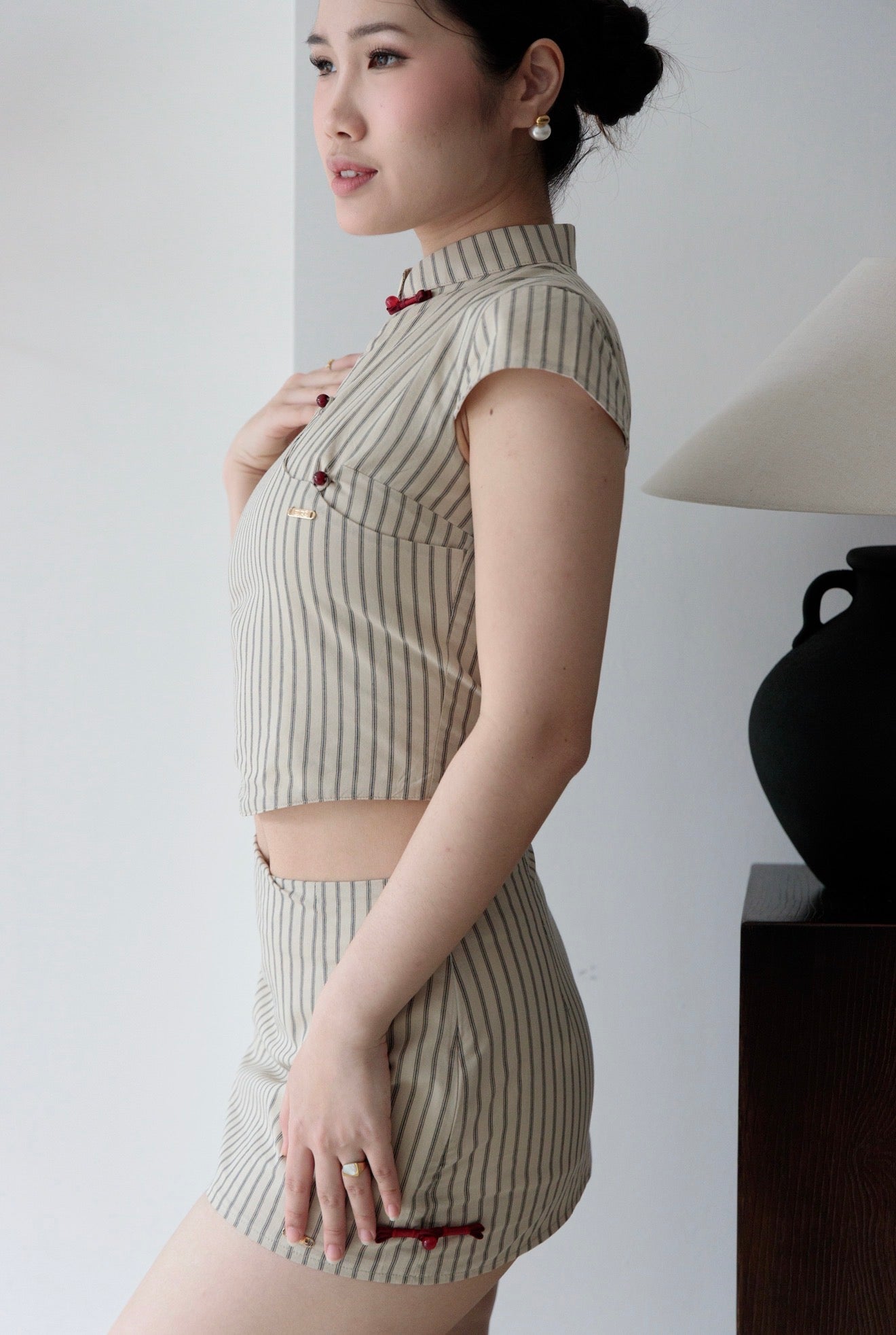 Poppy Striped Two-piece Set | Rustic Brown