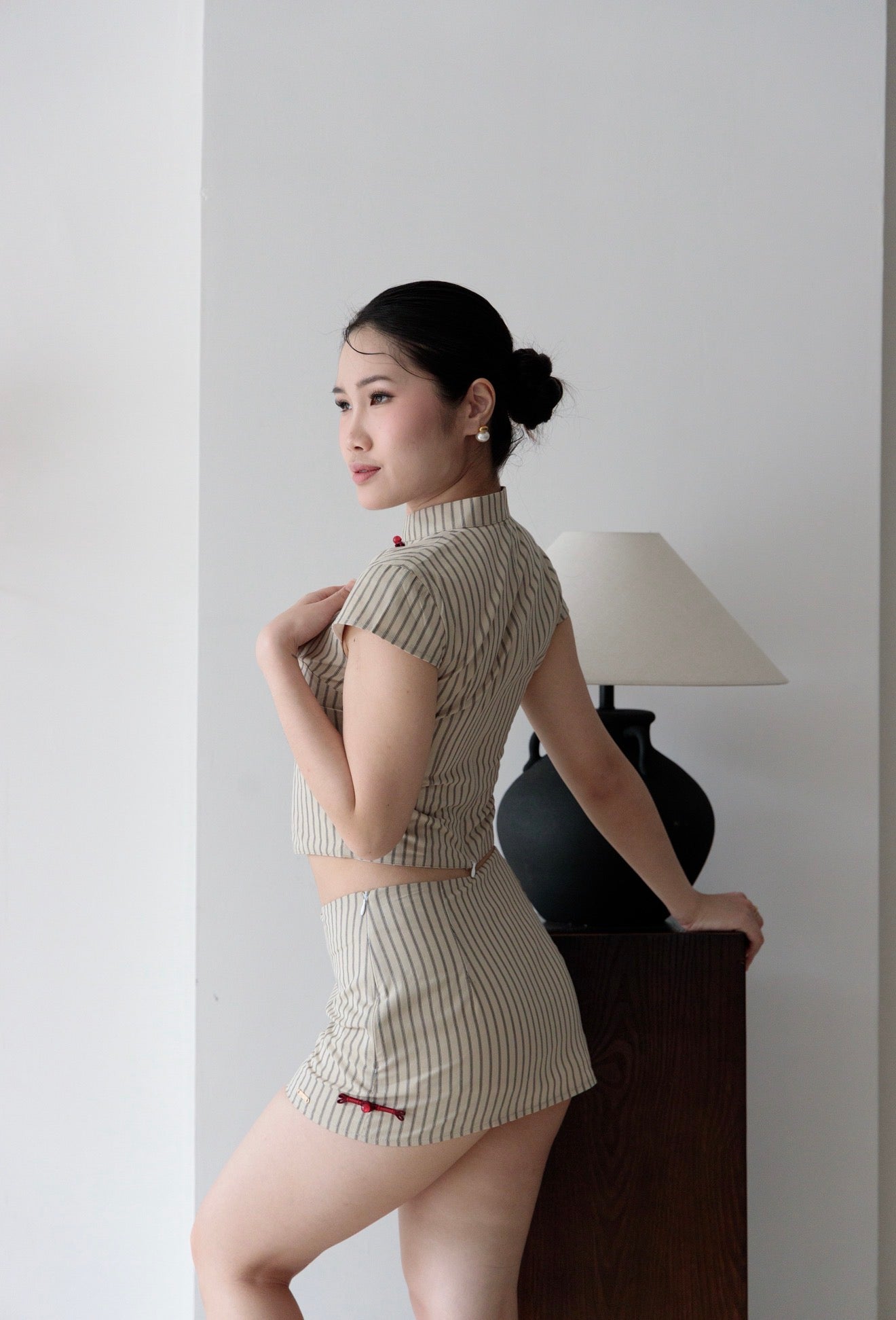 Poppy Striped Two-piece Set | Rustic Brown