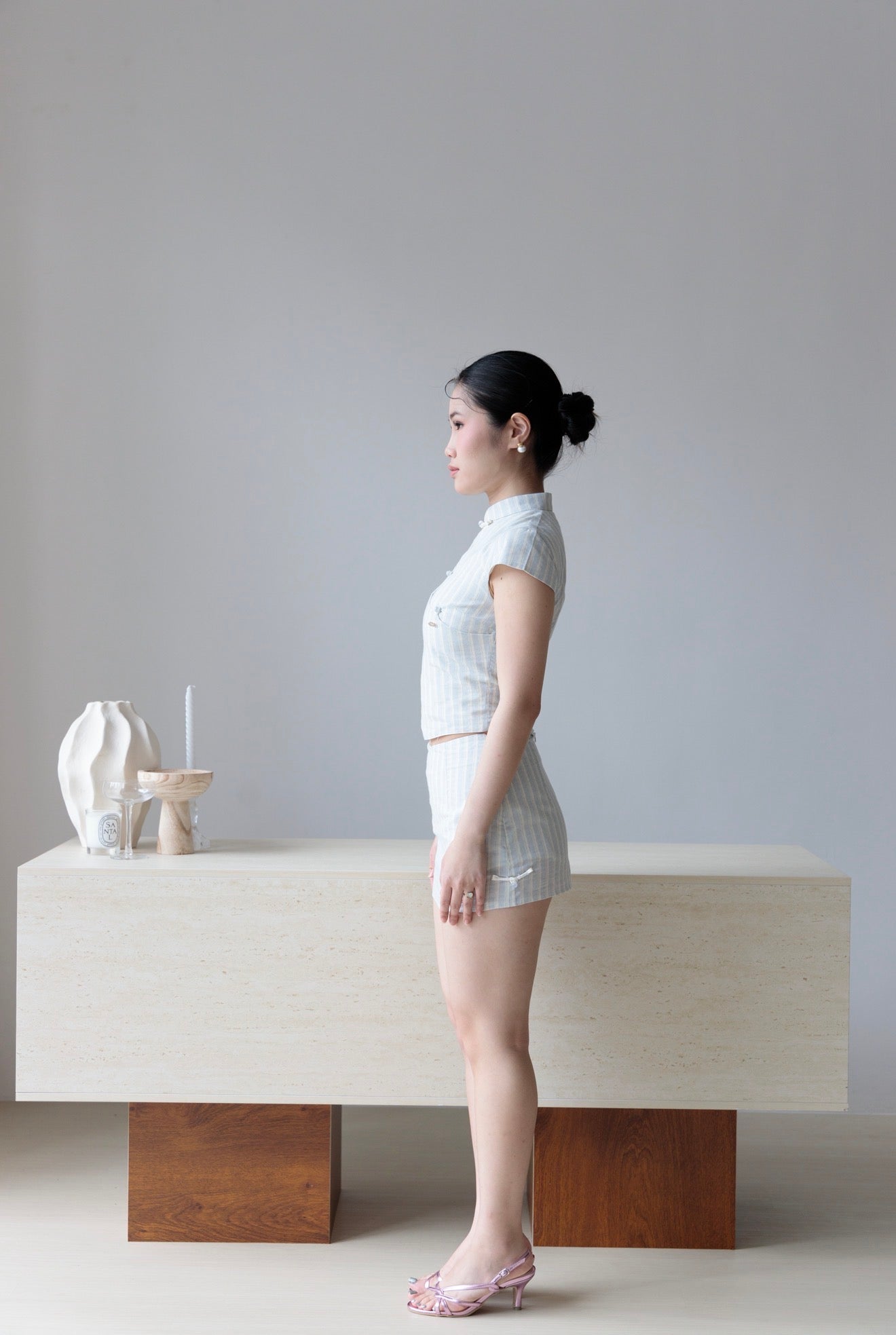 Poppy Striped Two-piece Set | Cloud Blue